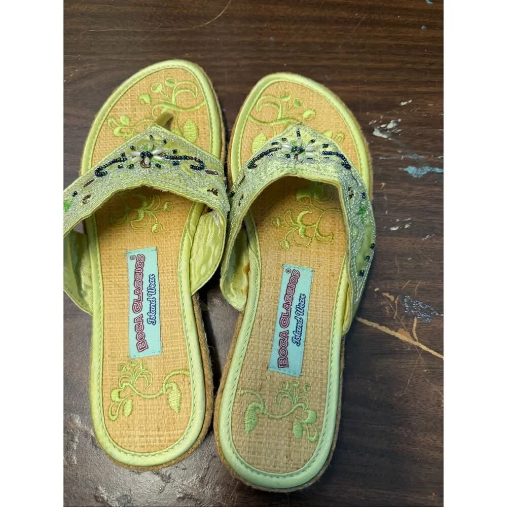 Boca Classics Beaded Sandals Womens Size 9